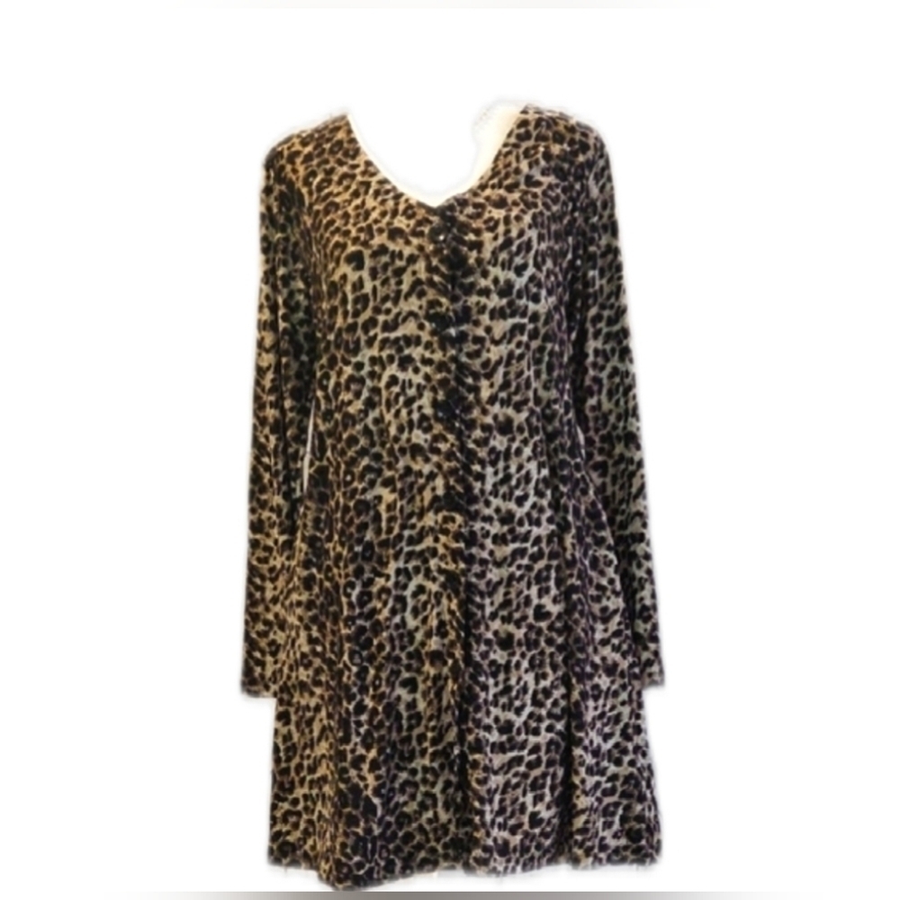Leopard Print Long Sleeve Dress